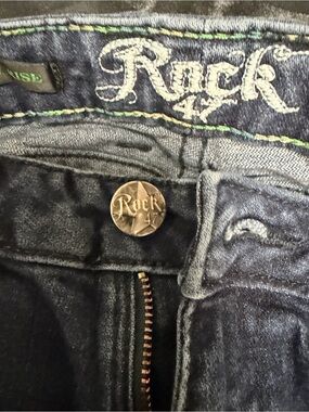 Rock 47 Womens Dark Blue Denim Jeans